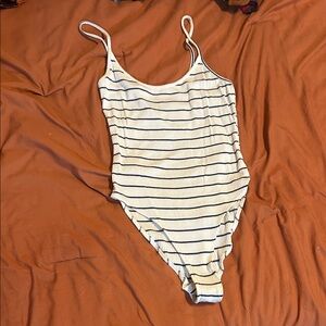 Forever 21 Striped Bodysuit - White and Black